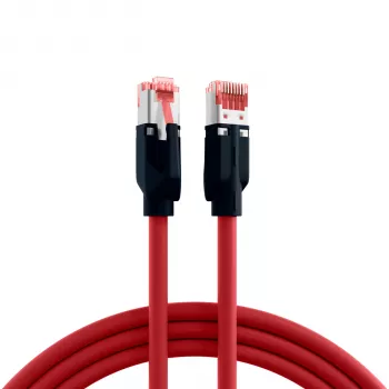 EFB Elektronik K8048PUI30 RJ45 industrijski patch kabel Cat.6A S/FTP PUR, Draka UC900 TM21, olju in UV odporen plašč, 4x2 x AWG26/7, 30 m, rdeč