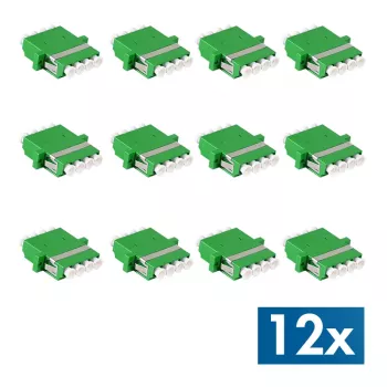 LogiLink LC Quad komplet optičnih adapterjev, 12 kosov, zelen, s prirobnico, SC Duplex Breakout