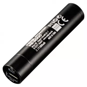 RealPower PB2000 mAh aluminijasti powerbank, črn