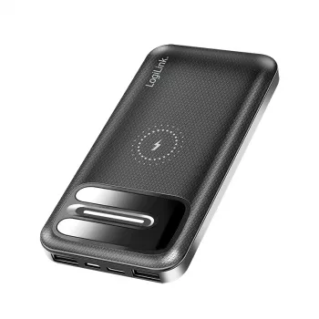 LogiLink PA0305 prenosni powerbank 8000 mAh z brezžičnim polnjenjem, črn