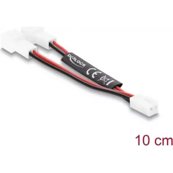 Delock Y-razdelilni kabel za ventilator 1x 2-Pin vtičnica na 2x 2-Pin vtič 10 cm