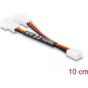 Delock Y-kabel za ventilator 1 x 3-Pin vtičnica na 2 x 3-Pin vtič 10 cm