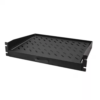 LogiLink 19 inch izvlečna konzolna polica 2U, globina 350 mm, nosilnost 30 kg, črna