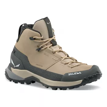 Salewa Puez Leather Mid PTX ženski pohodniški čevlji Quicksand/Onyx velikost 36.5