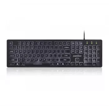 Perixx PERIBOARD-317 žična tipkovnica z osvetlitvijo, črna, 105 tipk QWERTY, bela LED, USB