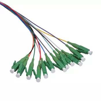 LogiLink komplet optičnih pigtailov 12 x LC/APC OS2 (G657.A1), 2m, barvni, zelen konektor