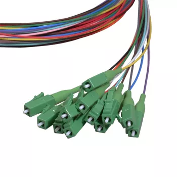 LogiLink komplet optičnih pigtailov 12 x LC/APC OS2 (G657.A1), 2m, barvni, zelen konektor