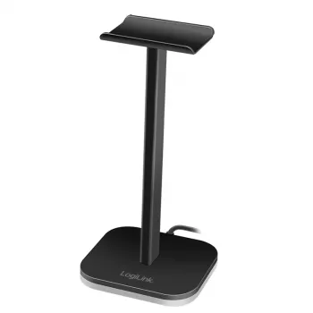 LogiLink stojalo za slušalke z RGB osvetlitvijo, črno