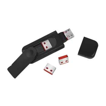 LogiLink AU0054 blokator vrat USB-A z 1 ključem in 4 ključavnicami, potovalna različica, črn