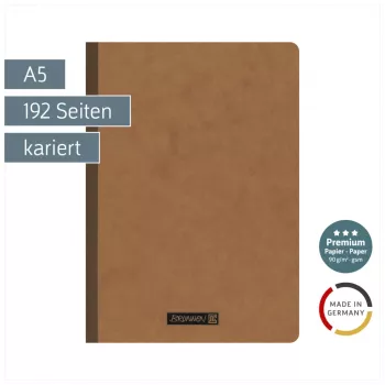 Brunnen FACT!plus A5 karirana beležnica 96 listov rjava