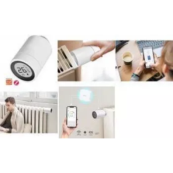 LogiLink Zigbee pametni termostat ventil za radiator z LCD zaslonom, združljiv s Tuya, bel