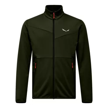 Salewa moška Puez Cammino flis jopa z kapuco s polno zadrgo, temno olivna, velikost XL