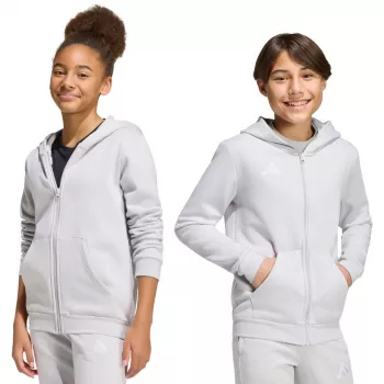adidas Entrada 26 otroška pulover s kapuco na zadrgo svetlo siva KH1779 164cm