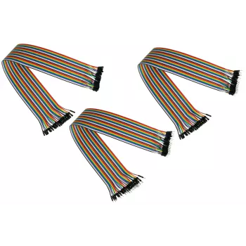 Kabelmeister 40-Pin Jumper Wire komplet, 3 trakovi (moški-moški, ženski-ženski, moški-ženski), 20 cm, 24 AWG, mavrične barve, za Arduino, Raspberry Pi, Breadboard