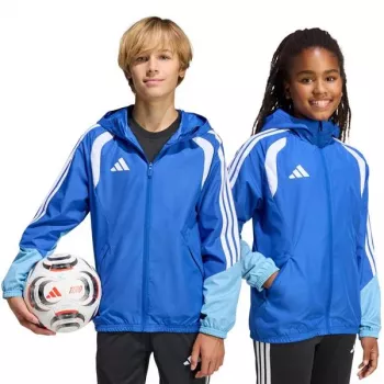 adidas Tiro 26 Competition All Weather mladinska jakna, Team Navy Blue 2/bela, 140cm