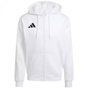 adidas Entrada 26 moška kapuca s polno zadrgo, bela, 2XL