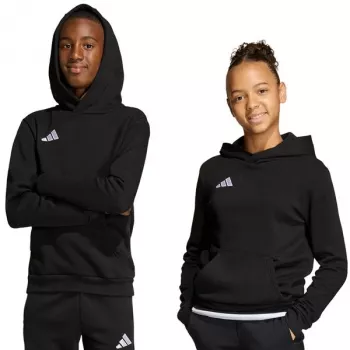 Otroška jopa s kapuco adidas Entrada 26, črna, 140 cm