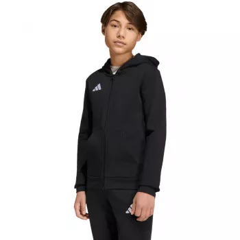 adidas Entrada 26 otroški pulover s kapuco na zadrgo, črn, 140cm
