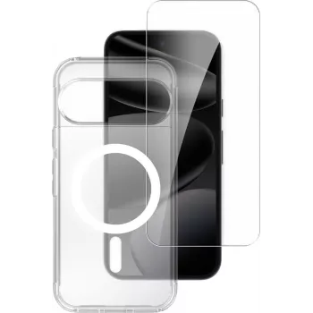 4smarts 360° Premium zaščitni set za Google Pixel 11 / 11 Pro – kaljeni zaščitni zaslon in prosojen TPU ovitek