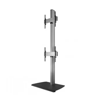 B-TECH AV SYSTEM X - univerzalno dvojno talno stojalo za ravne zaslone (VESA 600 x 400) - 2,4 m, črno