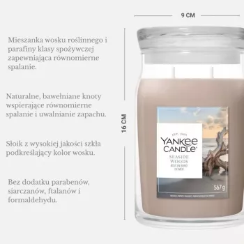 Yankee Candle Signature Seaside Woods dišeča sveča v velikem kozarcu 567 g