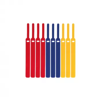 LABEL THE CABLE LTC BASIC STRAPS ježki za kable, 17 cm, paket 10 kosov, večbarvno (modra, rumena, rdeča)