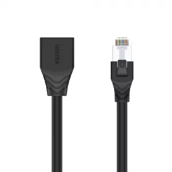 UNITEK Cat.6 STP RJ45 podaljševalni kabel (8P8C) vtič na vtičnico, 2m, črn
