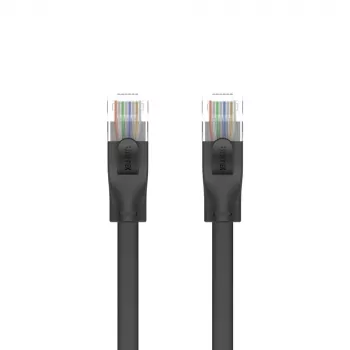 UNITEK Cat.6 UTP ploščati kabel 10m črn RJ45 brez zatiča Gigabit Ethernet