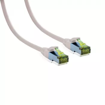 IT-BUDGET Cat.6A S/FTP LSZH patch kabel, 0,5 m, bel, 10Gbps, PoE+, 600MHz, baker