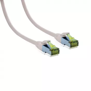 IT-BUDGET Cat.6A S/FTP LSZH patch kabel, 0,5 m, bel, 10Gbps, PoE+, 600MHz, baker