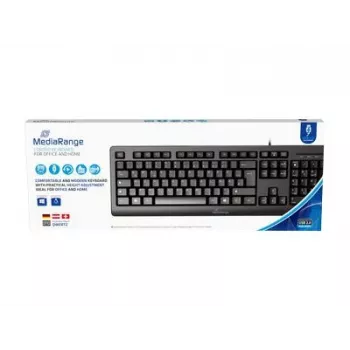 MediaRange MROS109-GR žična USB tipkovnica, QWERTY grška postavitev, črna, 105 tipk, membranska, 1,5 m kabel