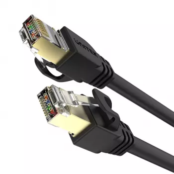 UNITEK Cat.7 S/FTP 2,0 m Ethernet patch kabel, 10 Gbit/s, 600 MHz, pozlačeni vtiči RJ45, črn