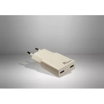 Inter-Tech Argus PD-2136 2x USB-C slim stenski polnilnik, 36W