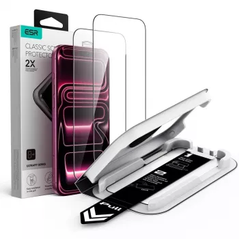 ESR Ultra-Fit Classic kaljeno steklo zaščita zaslona 2 kosa za iPhone 17 Pro / 18 Pro - črna