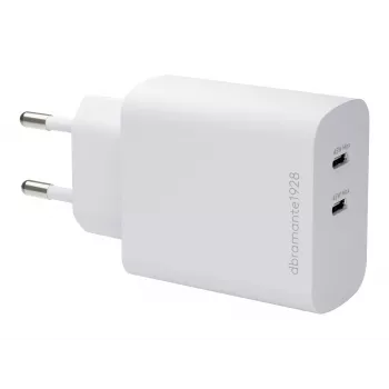 dbramante1928 re-charge 45W dvojni USB-C PD stenski polnilnik - bel (EU)