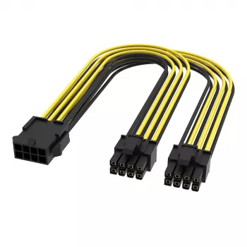 Akasa 6 kompletov PCIe na dvojni 6+2-Pin razdelilni kabel - 24 cm