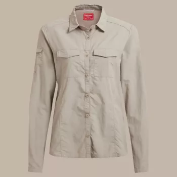 Craghoppers NosiLife Adventure LS Shirt III ženska potovalna srajca - Soft Mushroom, XS