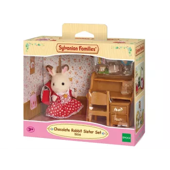 Sylvanian Families Chocolate Rabbit Sister pisalna miza, set