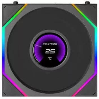 Lian Li UNI FAN TL120 LCD FLEX Wireless ARGB 120mm ventilator, črn