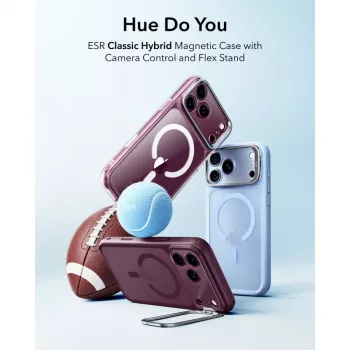 ESR Classic Hybrid Kickstand MagSafe ovitek za iPhone 17 Pro / 18 Pro - mat temno bordo