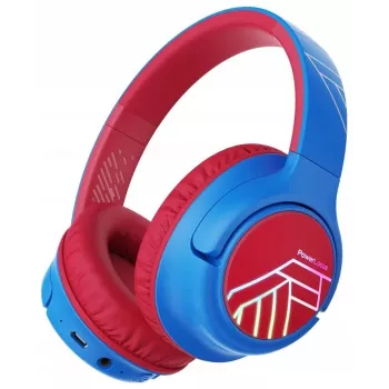 PowerLocus Bobo Kids brezžične slušalke, LED, AUX, modro-rdeč