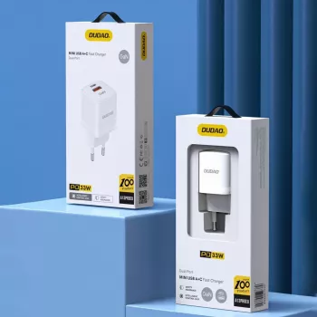 DUDAO A13Pro EU GaN 33W PPS USB-C/USB stenski polnilnik - bel