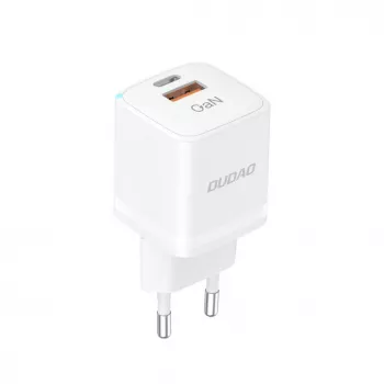 DUDAO A13Pro EU GaN 33W PPS USB-C/USB stenski polnilnik - bel