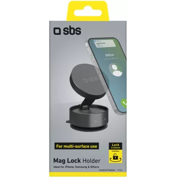 SBS TESUPSUCTIONMAG magnetno stojalo s priseskom za pametne telefone, črno