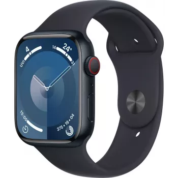 Apple Watch 9 GPS + Cellular 45mm, polnočna, Sport Band M/L (MRMD3ET/A)