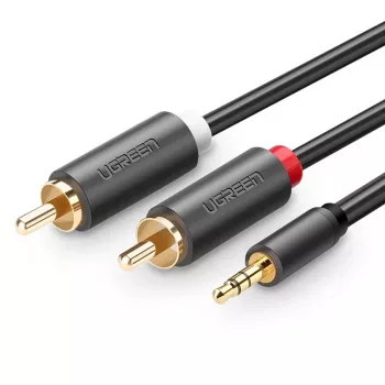 Ugreen 2x RCA na 3,5 mm avdio kabel 1,5 m črn