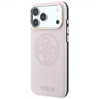 Guess Perforated 4G Gold Logo MagSafe ovitek za iPhone 18 Pro Max / 17 Pro Max - roza