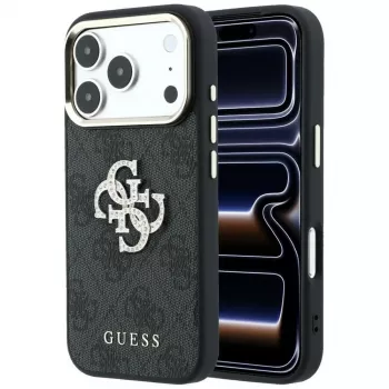 Guess 4G & Big Strass Logo ovitek za iPhone 17 Pro Max / 18 Pro Max - črn