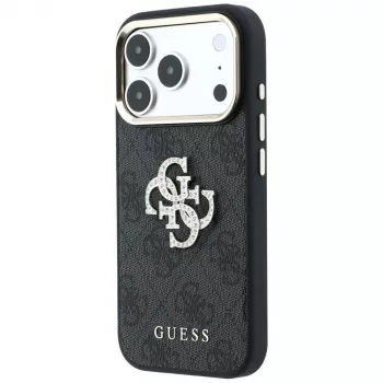 Guess 4G & Big Strass Logo ovitek za iPhone 17 Pro Max / 18 Pro Max - črn