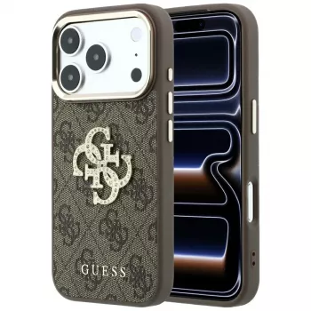 GUESS 4G & Big Strass Logo zadnji ovitek za Apple iPhone 17 Pro Max / 18 Pro Max - rjav